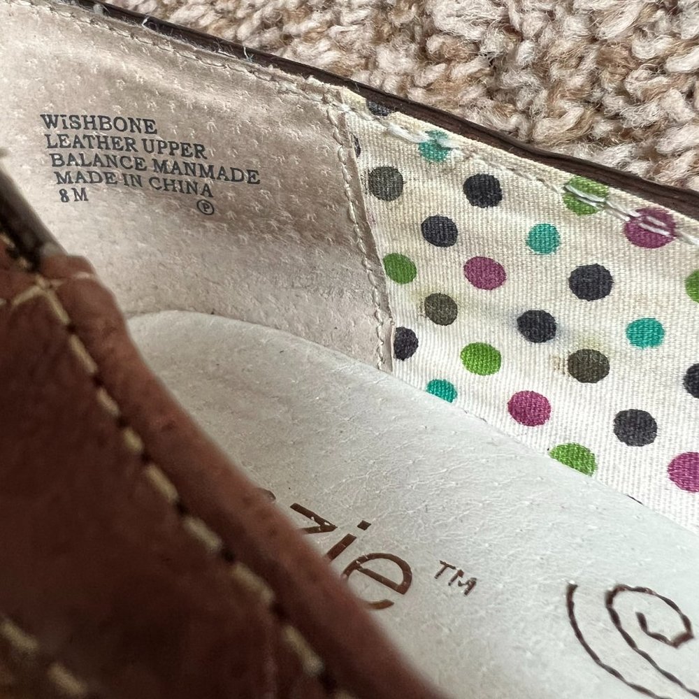 Kenzie Women's Wishbone Woven Leather Tan Shoes. - Picture 12 of 13